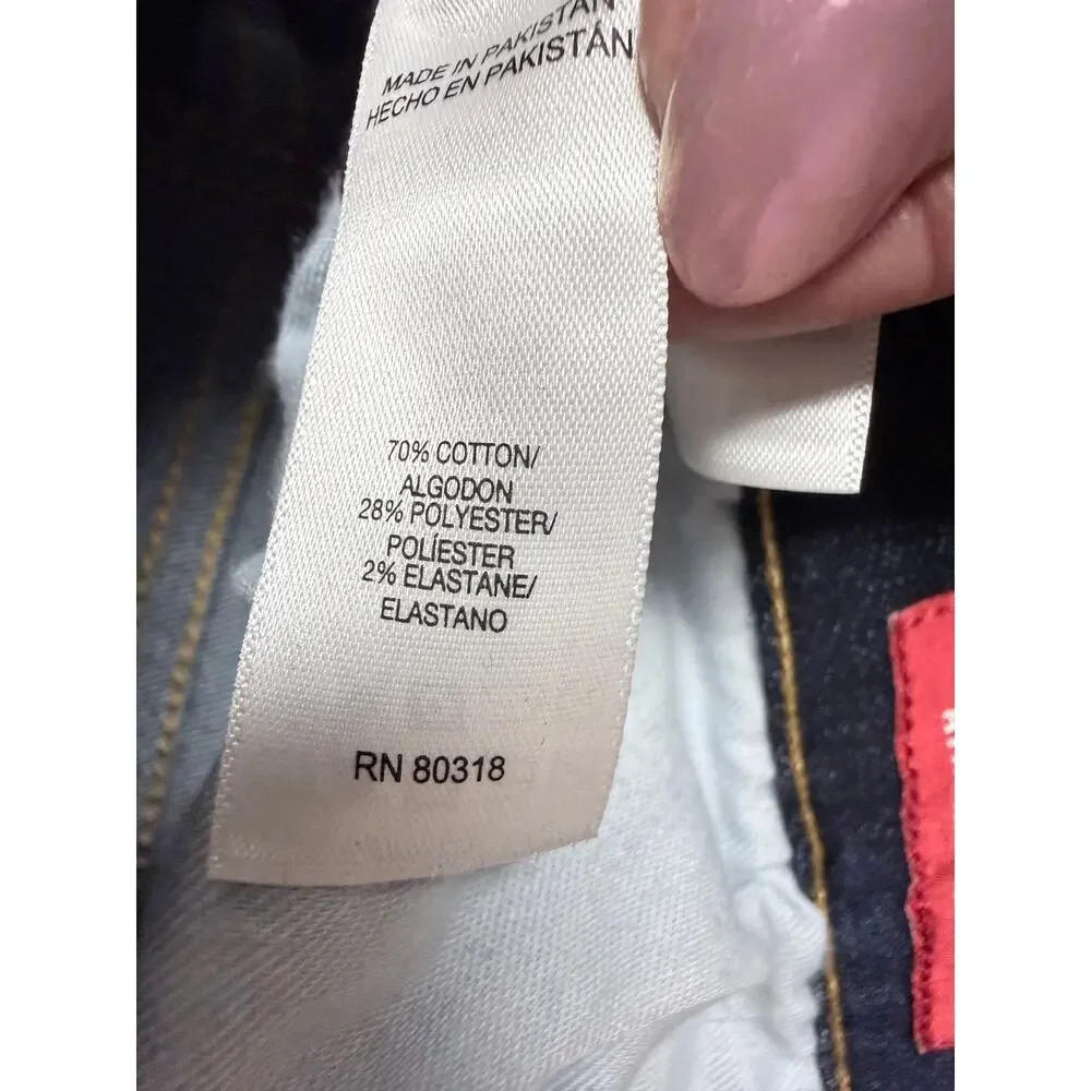 Lucky Brand 410 Athletic Straight Jeans Dark Wash 30x30 Mid Rise Stretch